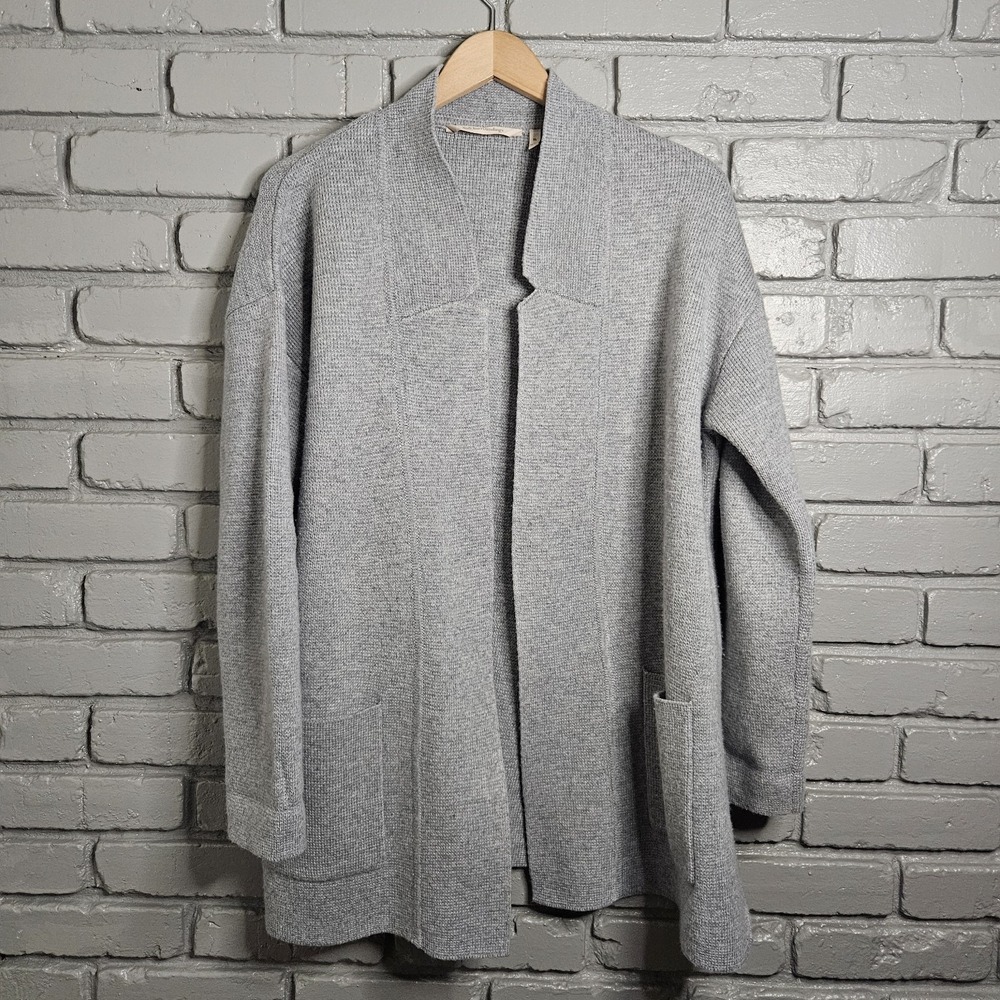 Soft Surroundings Womens Cardigan XL Wool Blend Sweater Knit Open‎ Front Pocket